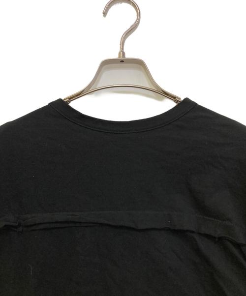 GROUND Y（グラウンドワイ）GROUND Y (グラウンドワイ) COTTON JERSEY FRONT RAGLAN SLIT T-SHIRT SHORT SLEEVES ブラック サイズ:3の古着・服飾アイテム