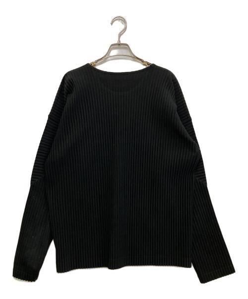 HOMME PLISSE ISSEY MIYAKE（オム プリッセ イッセイ ミヤケ）HOMME PLISSE ISSEY MIYAKE (オム プリッセ イッセイ ミヤケ) プリーツカットソー HP55JK321 ブラック サイズ:3の古着・服飾アイテム