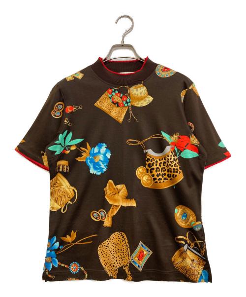LEONARD SPORT（レオナール スポーツ）LEONARD SPORT (レオナール スポーツ) 総柄Tシャツ ブラウン サイズ:Lの古着・服飾アイテム