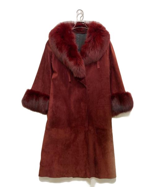 LOEWE（ロエベ）LOEWE (ロエベ) ファースエードコート レッド サイズ:42の古着・服飾アイテム
