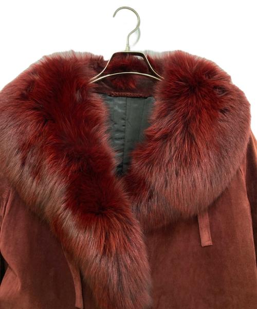 LOEWE（ロエベ）LOEWE (ロエベ) ファースエードコート レッド サイズ:42の古着・服飾アイテム