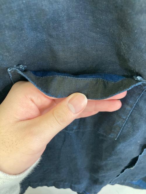 nestrobe confect（ネストローブ コンフェクト）nestrobe confect (ネストローブ コンフェクト) インディゴ染めリネンシャツ ネイビー サイズ:34の古着・服飾アイテム