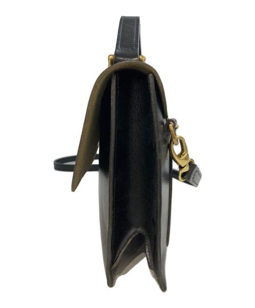 Mimi Berry（ミミベリー）Mimi Berry (ミミベリー) ターンロック レザーショルダーバッグ ブラックの古着・服飾アイテム