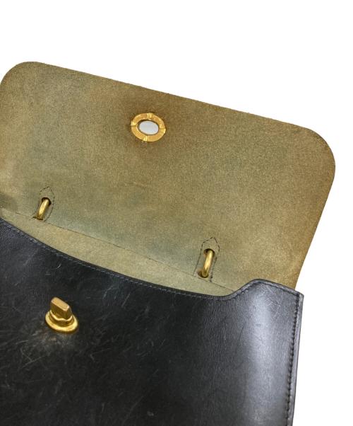 Mimi Berry（ミミベリー）Mimi Berry (ミミベリー) ターンロック レザーショルダーバッグ ブラックの古着・服飾アイテム