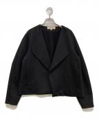 ENFOLDエンフォルド）の古着「ダブルクロス ノーカラージャケット 3008S230-0470」｜ブラック