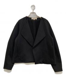 ENFOLD（エンフォルド）の古着「ダブルクロス ノーカラージャケット 3008S230-0470」｜ブラック