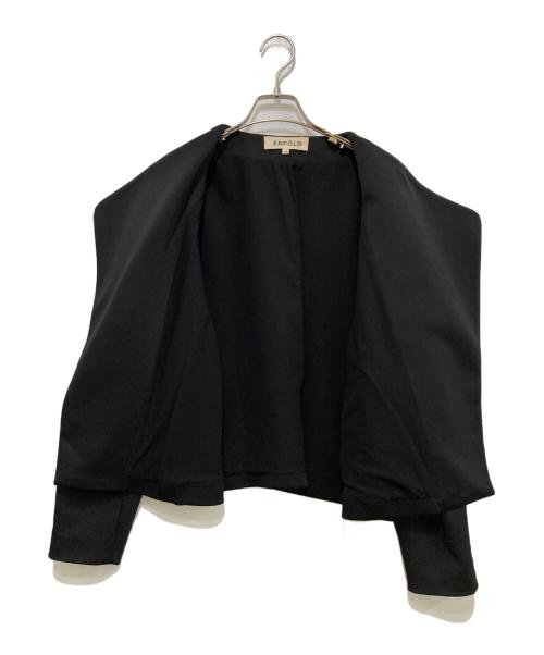 ENFOLD（エンフォルド）ENFOLD (エンフォルド) ダブルクロス ノーカラージャケット 3008S230-0470 ブラック サイズ:38の古着・服飾アイテム