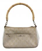GUCCIグッチ）の古着「バンブー GGキャンバス ワンショルダーバッグ　001.3870」｜アイボリー