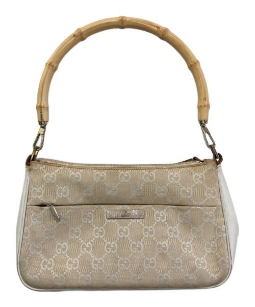 GUCCI（グッチ）GUCCI (グッチ) バンブー GGキャンバス ワンショルダーバッグ　001.3870 アイボリーの古着・服飾アイテム
