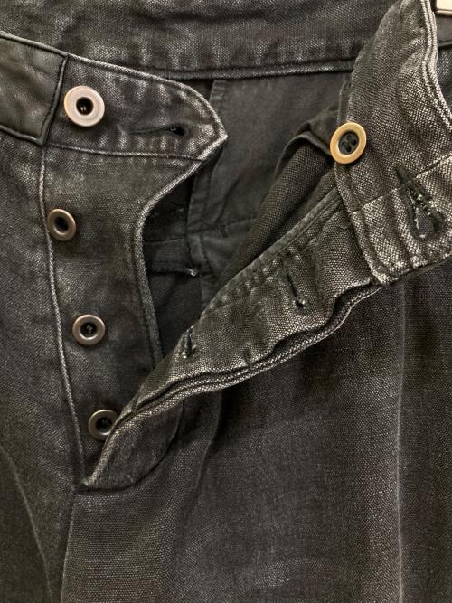 ISAMU KATAYAMA BACKLASH（イサムカタヤマ・バックラッシュ）ISAMU KATAYAMA BACKLASH (イサムカタヤマ・バックラッシュ) リネンパンツ ブラック サイズ:不明(実寸をご参考下さい)の古着・服飾アイテム
