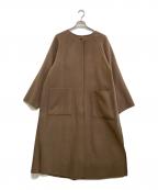 Spick and Spanスピック＆スパン）の古着「ハイスリットロングリバーコート」｜ブラウン