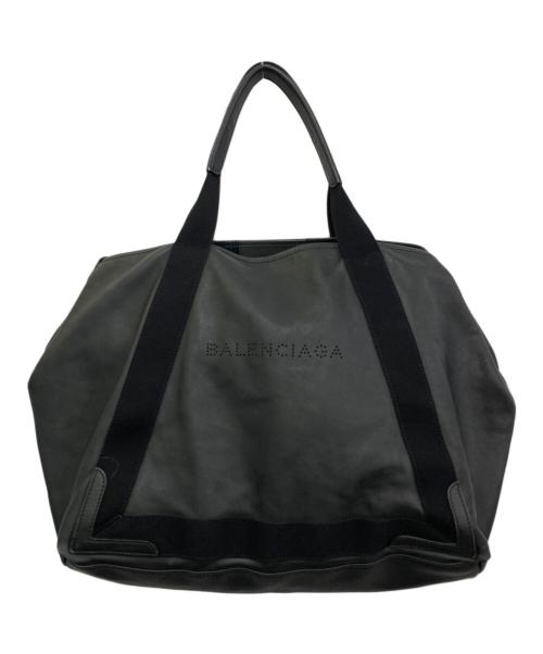 BALENCIAGA（バレンシアガ）BALENCIAGA (バレンシアガ) ネイビーカバスM/レザートートバッグ　339936 ブラックの古着・服飾アイテム