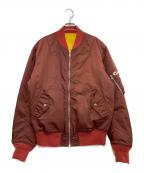 DIESELディーゼル）の古着「J-FIGHTERS-NW ダメージ加工リバーシブルボンバージャケット　A06290」｜レッド