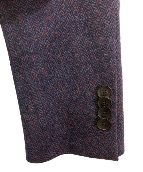 ETRO（エトロ）ETRO (エトロ) ウール混ヘリンボーンテーラードジャケット ネイビー サイズ:46の古着・服飾アイテム