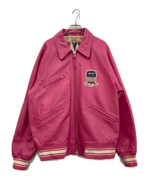 AVIREX（アヴィレックス）AVIREX (アヴィレックス) LIGHT SIGNATURE VARSITY JACKET 783-3950007 ピンク サイズ:XLの古着・服飾アイテム