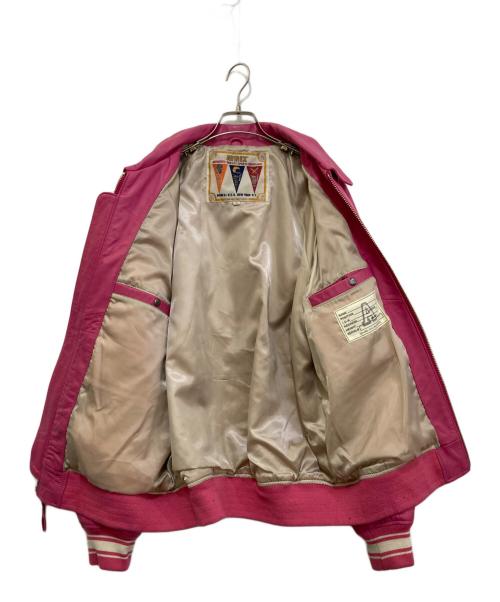 AVIREX（アヴィレックス）AVIREX (アヴィレックス) LIGHT SIGNATURE VARSITY JACKET 783-3950007 ピンク サイズ:XLの古着・服飾アイテム