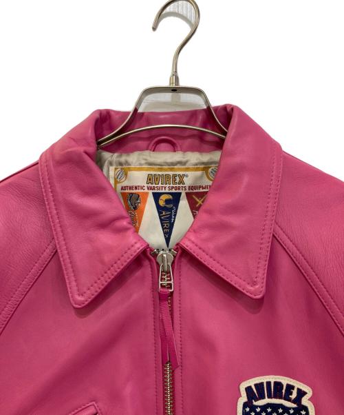 AVIREX（アヴィレックス）AVIREX (アヴィレックス) LIGHT SIGNATURE VARSITY JACKET 783-3950007 ピンク サイズ:XLの古着・服飾アイテム