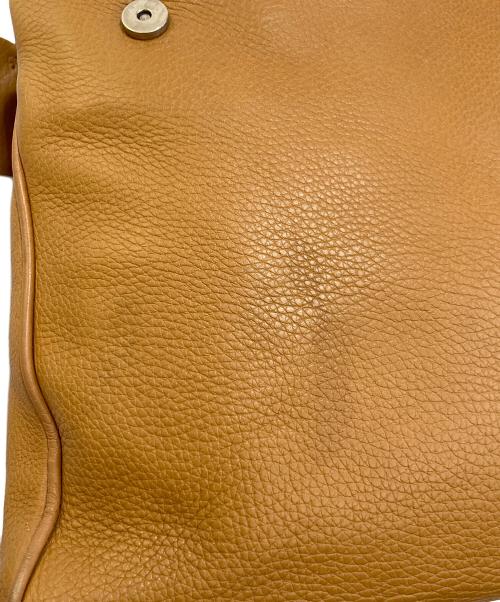 PRADA（プラダ）PRADA (プラダ) VITELLO DAINO C ロゴ型押しハンドバッグ　BR0540 ブラウン×ベージュの古着・服飾アイテム