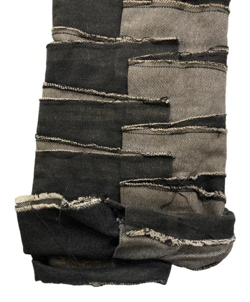 ISSEY MIYAKE（イッセイミヤケ）ISSEY MIYAKE (イッセイミヤケ) 02AW コーティング加工パッチワークデニムパンツ　IM23FF027 ブラック サイズ:1の古着・服飾アイテム