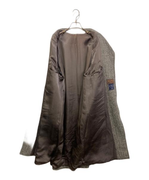 BEAMS F（ビームスエフ）BEAMS F (ビームスエフ) Harris Tweed (ハリスツイード) ツイードバルカラーコート グレー サイズ:実寸参照の古着・服飾アイテム