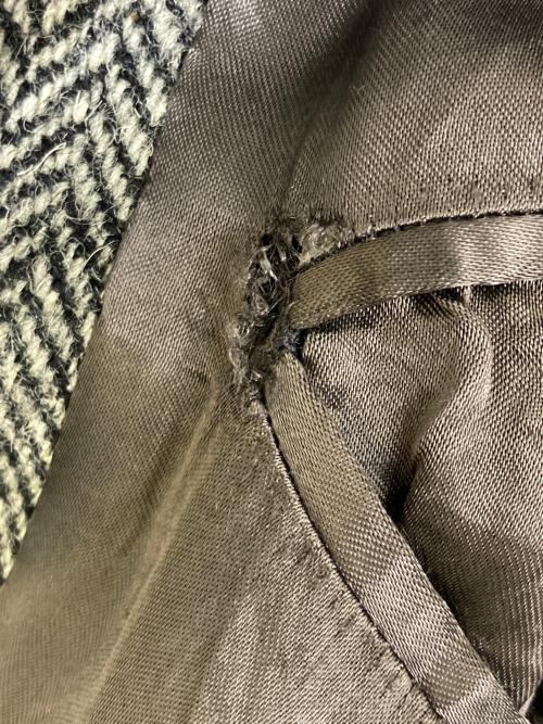 BEAMS F（ビームスエフ）BEAMS F (ビームスエフ) Harris Tweed (ハリスツイード) ツイードバルカラーコート グレー サイズ:実寸参照の古着・服飾アイテム