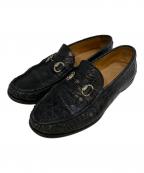 CARMINAカルミナ）の古着「型押しレザーローファー」｜ブラック