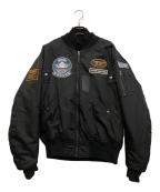 VANSONバンソン）の古着「MA-1フライトジャケット」｜ブラック