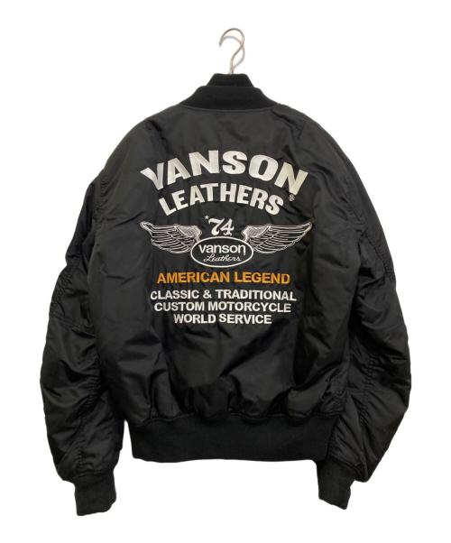 VANSON（バンソン）VANSON (バンソン) MA-1フライトジャケット ブラック サイズ:XLの古着・服飾アイテム