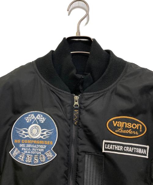 VANSON（バンソン）VANSON (バンソン) MA-1フライトジャケット ブラック サイズ:XLの古着・服飾アイテム