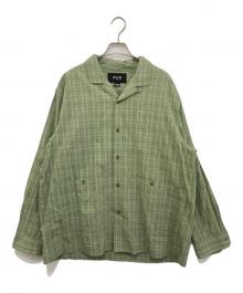 PWA（プア）の古着「LINEN MIX O/C SHIRT」｜グリーン