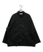 Graphpaperグラフペーパー）の古着「Stretch Typewriter L/S Oversized Box Shirt」｜ブラック