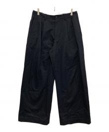 UNIVERSAL PRODUCTS.（ユニバーサルプロダクツ）の古着「2Tuck Wide Chino Trousers　253-60502」｜ネイビー