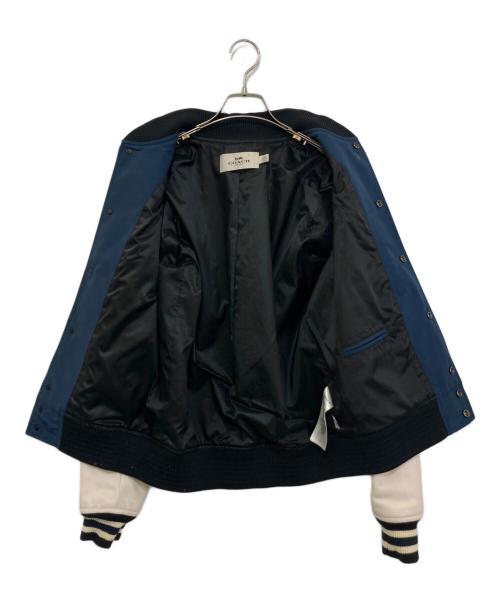 COACH（コーチ）COACH (コーチ) 袖レザー切替スタジャン　F56276 ネイビー サイズ:XSの古着・服飾アイテム