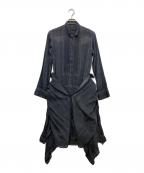 DIESEL Black Goldディーゼル ブラック ゴールド）の古着「レイヤードシャツワンピース」｜ネイビー