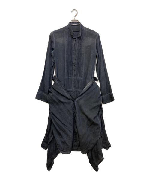 DIESEL Black Gold（ディーゼル ブラック ゴールド）DIESEL Black Gold (ディーゼル ブラック ゴールド) レイヤードシャツワンピース ネイビー サイズ:36の古着・服飾アイテム