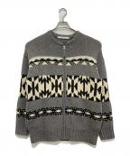 FRAMeWORKフレームワーク）の古着「ジャガードZIPカーディガン2」｜グレー