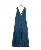 IENAイエナ）の古着「デニムVネックオールインワン」｜インディゴ