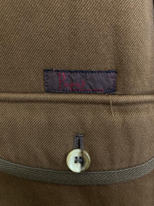 PAPAS（パパス）PAPAS (パパス) パイピングワークジャケット ブラウン サイズ:Lの古着・服飾アイテム