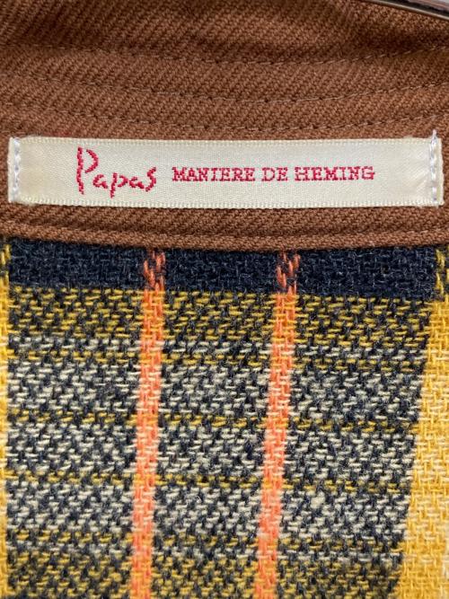 PAPAS（パパス）PAPAS (パパス) パイピングワークジャケット ブラウン サイズ:Lの古着・服飾アイテム