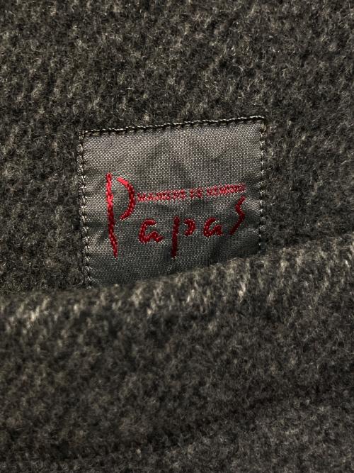 PAPAS（パパス）PAPAS (パパス) ソフトメルトンジャケット グレー サイズ:Mの古着・服飾アイテム