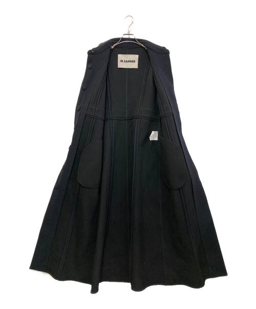 JIL SANDER（ジルサンダー）JIL SANDER (ジルサンダー) ウールロングコート ネイビー サイズ:40の古着・服飾アイテム