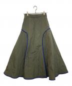 UN3D.アンスリード）の古着「キルティングスカート」｜グリーン