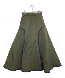UN3D.（アンスリード）の古着「キルティングスカート」｜グリーン