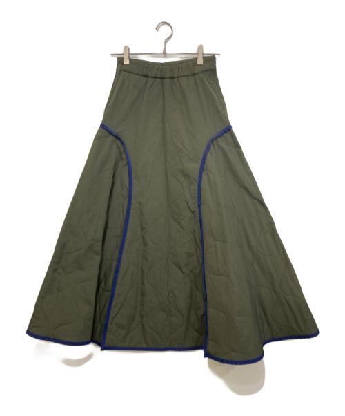 UN3D.（アンスリード）UN3D. (アンスリード) キルティングスカート グリーン サイズ:36の古着・服飾アイテム