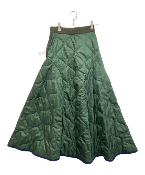 UN3D.（アンスリード）UN3D. (アンスリード) キルティングスカート グリーン サイズ:36の古着・服飾アイテム