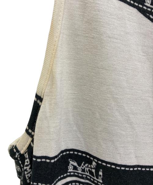 HERMES（エルメス）HERMES (エルメス) ボルデュック柄ノースリーブTシャツ ホワイト サイズ:MEの古着・服飾アイテム