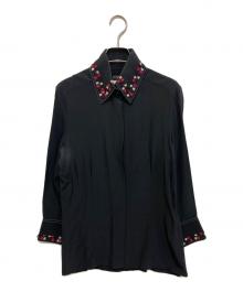 CHANEL（シャネル）の古着「ココマークアップリケシルクシャツ」｜ブラック