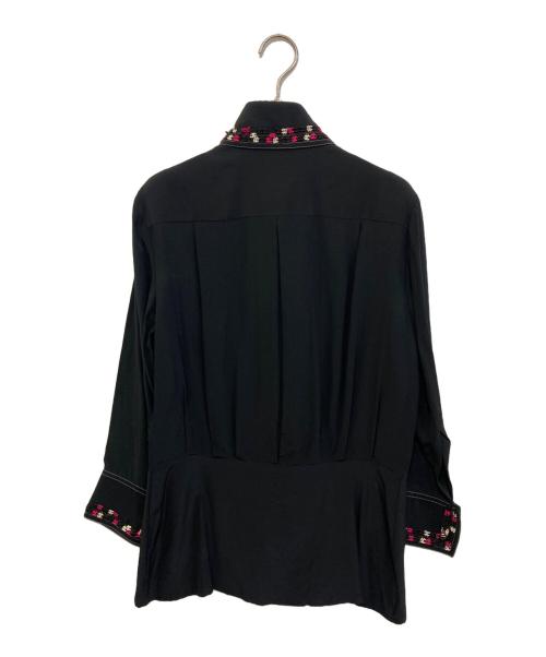 CHANEL（シャネル）CHANEL (シャネル) ココマークアップリケシルクシャツ ブラック サイズ:40の古着・服飾アイテム