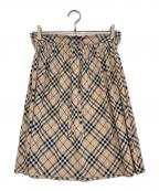 BURBERRY BLUE LABELバーバリー ブルー レーベル）の古着「ノバチェックミディスカート」｜ベージュ