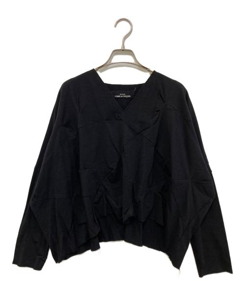 tricot COMME des GARCONS（トリココムデギャルソン）tricot COMME des GARCONS (トリココムデギャルソン) 80's ランダムタック切替カットソー ブラック サイズ:実寸参照の古着・服飾アイテム